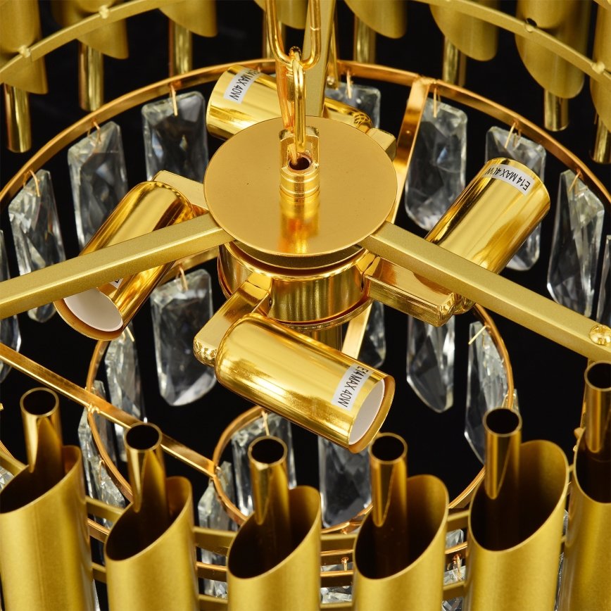 Brilagi - Lustra ar ķēdi ECLIPSE 5xE14/10W/230V Ø 38 cm zelta