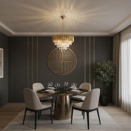 Brilagi - Lustra ar ķēdi ECLIPSE 7xE14/10W/230V Ø 48 cm zelta