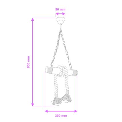 Brilagi - Lustra ar ķēdi KOS 2xE27/60W/230V dižskābardis