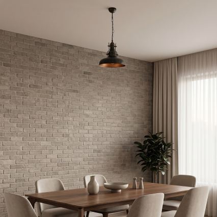 Brilagi - Lustra ar ķēdi PYRONIC 1xE27/40W/230V Ø 32 cm bronza/patina