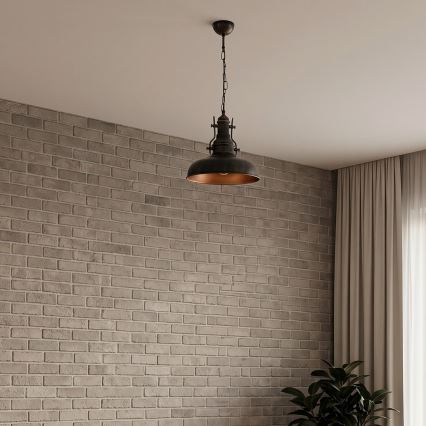 Brilagi - Lustra ar ķēdi PYRONIC 1xE27/40W/230V Ø 32 cm bronza/patina
