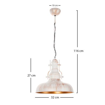 Brilagi - Lustra ar ķēdi PYRONIC 1xE27/40W/230V Ø 32 cm krēmkrāsa/patina