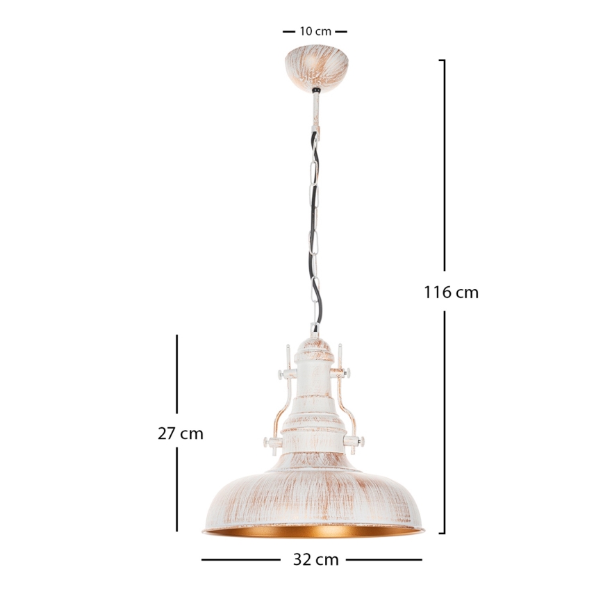 Brilagi - Lustra ar ķēdi PYRONIC 1xE27/40W/230V Ø 32 cm krēmkrāsa/patina