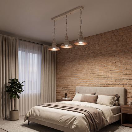 Brilagi - Lustra ar ķēdi PYRONIC 3xE27/40W/230V krēmkrāsa/patina