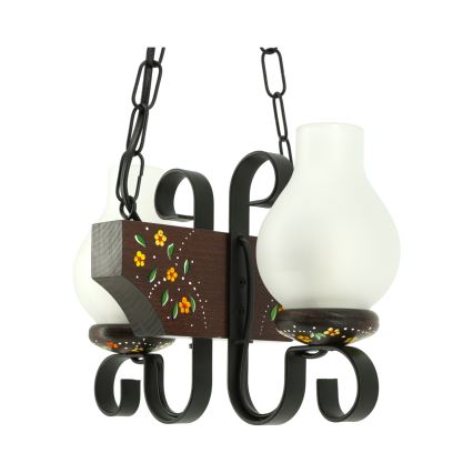 Brilagi - Lustra ar ķēdi QUEEN 2xE14/40W/230V buk/wenge