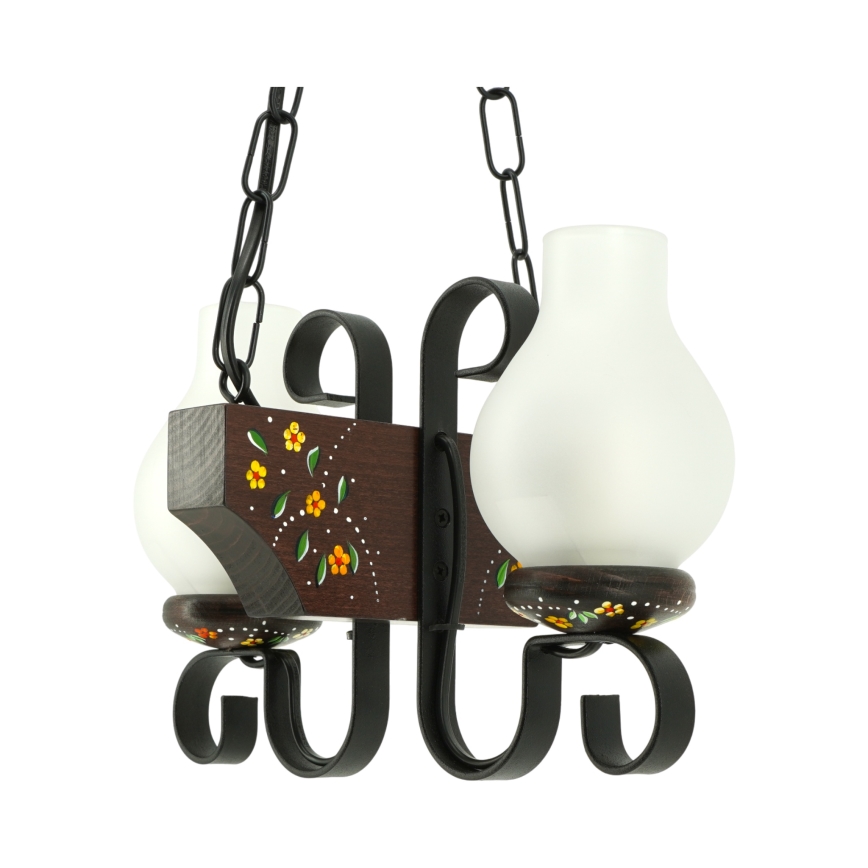 Brilagi - Lustra ar ķēdi QUEEN 2xE14/40W/230V buk/wenge