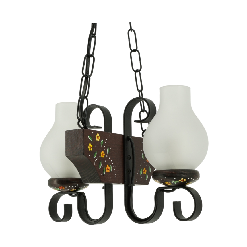 Brilagi - Lustra ar ķēdi QUEEN 2xE14/40W/230V buk/wenge