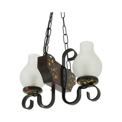 Brilagi - Lustra ar ķēdi QUEEN 2xE14/40W/230V buk/wenge