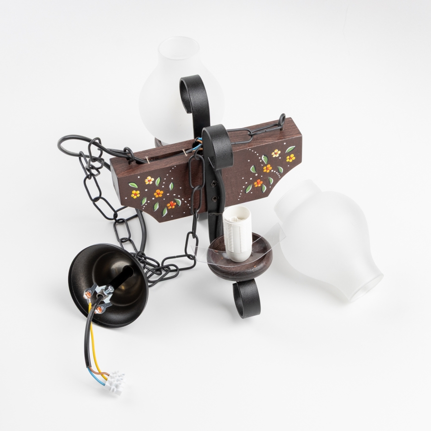 Brilagi - Lustra ar ķēdi QUEEN 2xE14/40W/230V buk/wenge