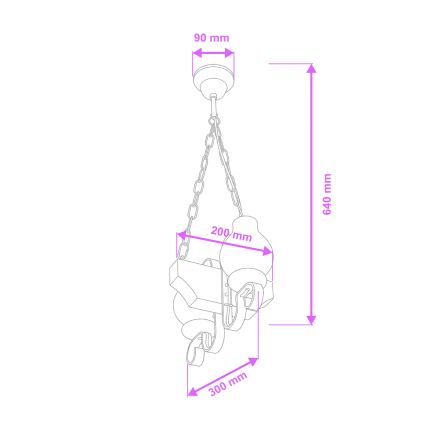 Brilagi - Lustra ar ķēdi QUEEN 2xE14/40W/230V buk/wenge