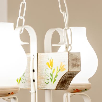 Brilagi - Lustra ar ķēdi QUEEN 2xE14/40W/230V dižskābardis/krēmkrāsa