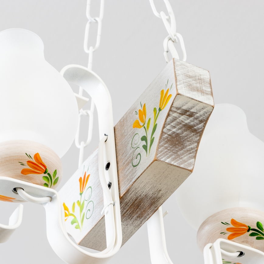 Brilagi - Lustra ar ķēdi QUEEN 2xE14/40W/230V dižskābardis/krēmkrāsa