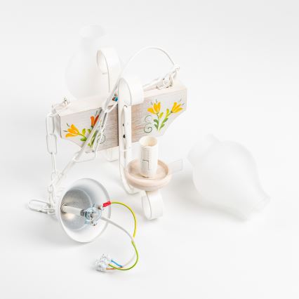 Brilagi - Lustra ar ķēdi QUEEN 2xE14/40W/230V dižskābardis/krēmkrāsa