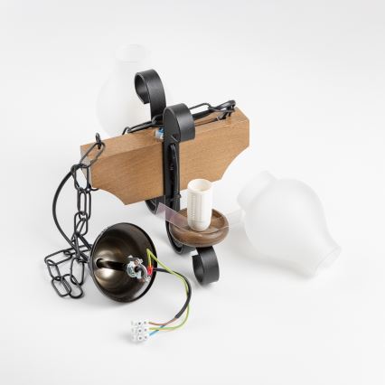 Brilagi - Lustra ar ķēdi QUEEN 2xE14/40W/230V dižskābardis/rieksts