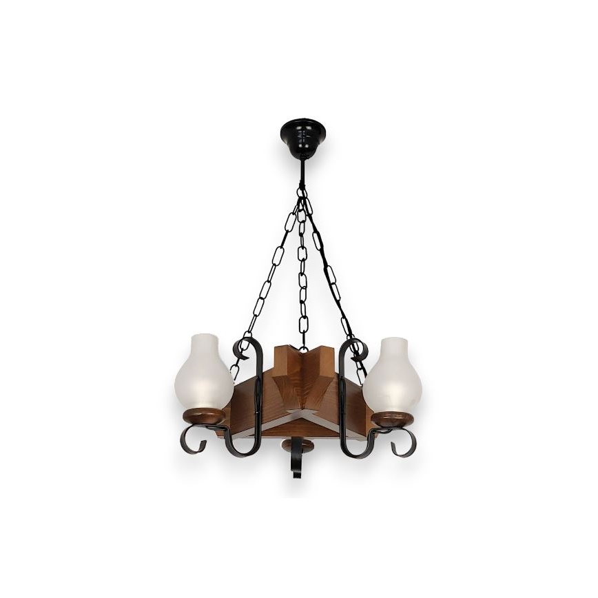 Brilagi - Lustra ar ķēdi QUEEN 3xE14/40W/230V dižskābardis/rieksts