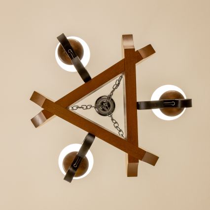 Brilagi - Lustra ar ķēdi QUEEN 3xE14/40W/230V dižskābardis/rieksts