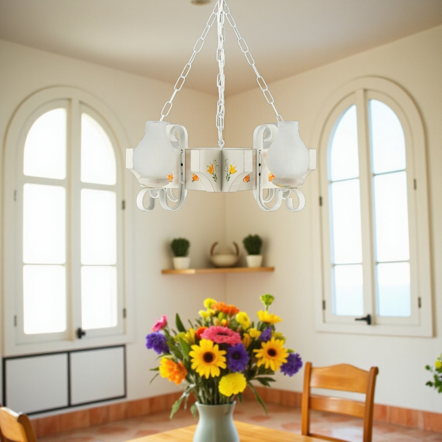 Brilagi - Lustra ar ķēdi QUEEN 4xE14/40W/230V buk/krémová