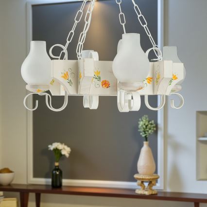 Brilagi - Lustra ar ķēdi QUEEN 4xE14/40W/230V buk/krémová