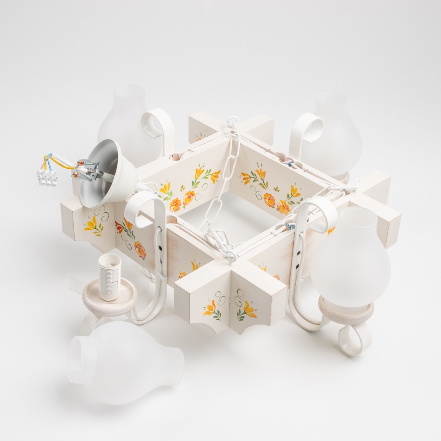 Brilagi - Lustra ar ķēdi QUEEN 4xE14/40W/230V buk/krémová