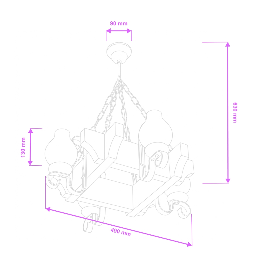 Brilagi - Lustra ar ķēdi QUEEN 4xE14/40W/230V buk/krémová