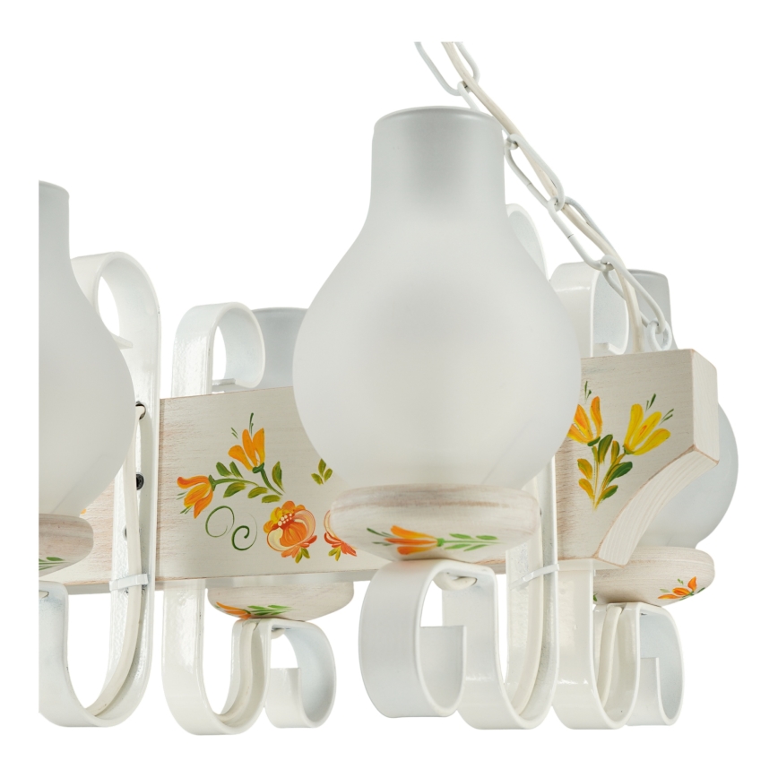 Brilagi - Lustra ar ķēdi QUEEN 4xE14/40W/230V buks/krēmkrāsa