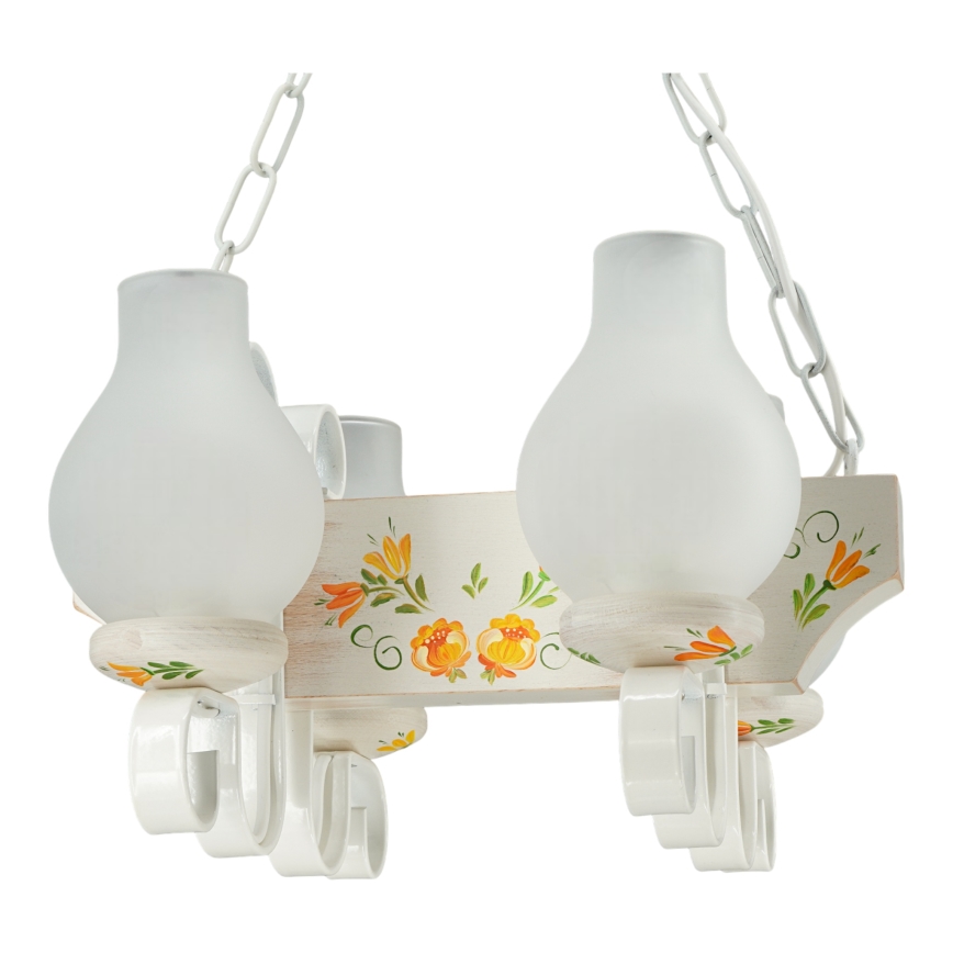 Brilagi - Lustra ar ķēdi QUEEN 4xE14/40W/230V buks/krēmkrāsa