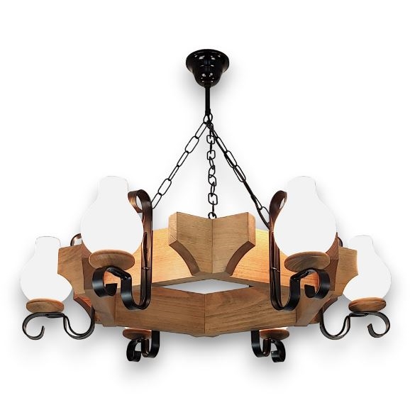 Brilagi - Lustra ar ķēdi QUEEN 6xE14/40W/230V dižskābardis