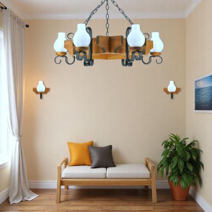 Brilagi - Lustra ar ķēdi QUEEN 6xE14/40W/230V dižskābardis