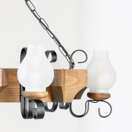 Brilagi - Lustra ar ķēdi QUEEN 6xE14/40W/230V dižskābardis