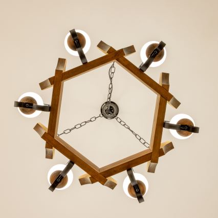 Brilagi - Lustra ar ķēdi QUEEN 6xE14/40W/230V dižskābardis