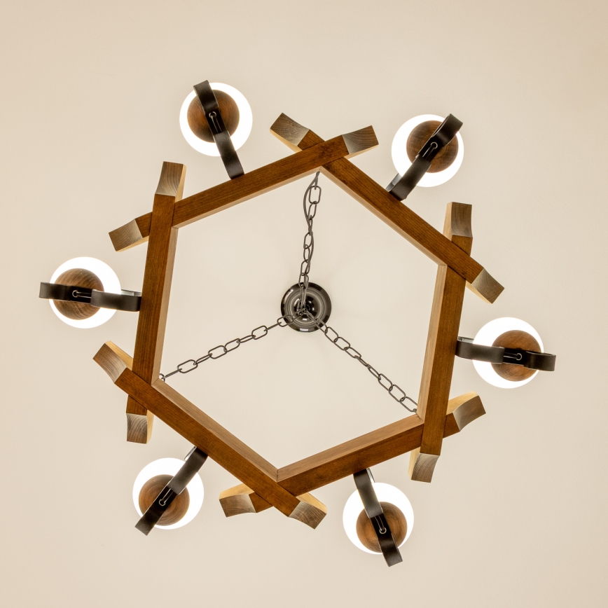 Brilagi - Lustra ar ķēdi QUEEN 6xE14/40W/230V dižskābardis