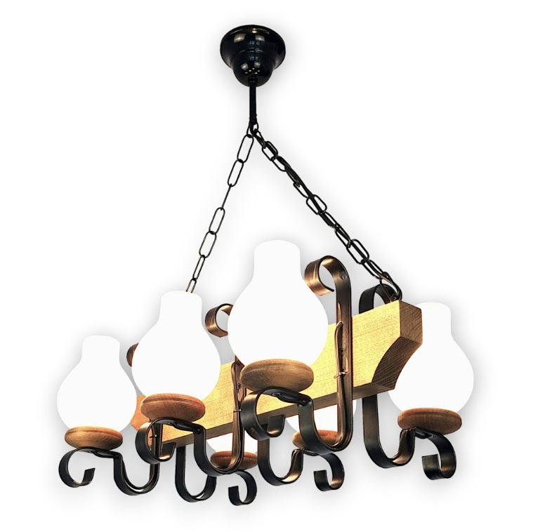 Brilagi - Lustra ar ķēdi QUEEN 6xE14/40W/230V dižskābardis