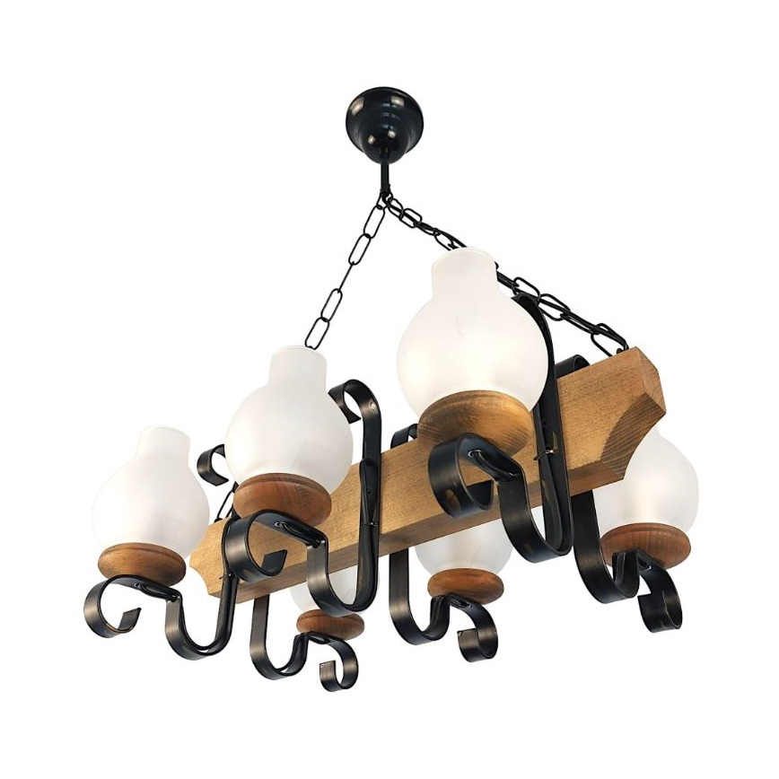 Brilagi - Lustra ar ķēdi QUEEN 6xE14/40W/230V dižskābardis