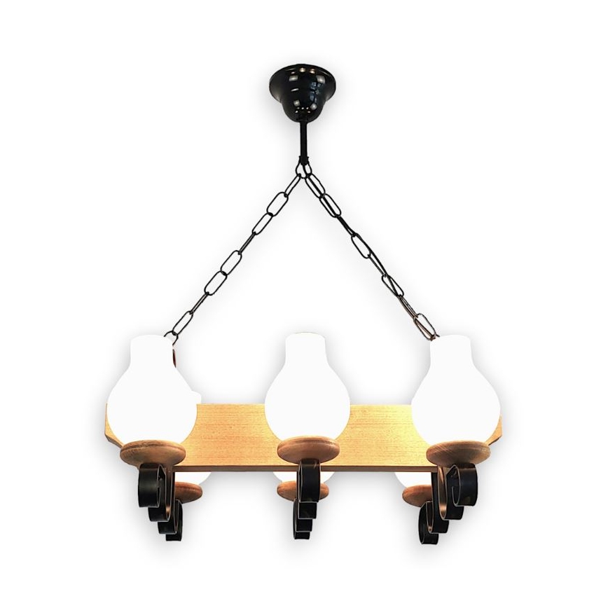 Brilagi - Lustra ar ķēdi QUEEN 6xE14/40W/230V dižskābardis