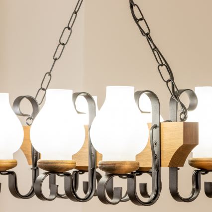 Brilagi - Lustra ar ķēdi QUEEN 6xE14/40W/230V dižskābardis