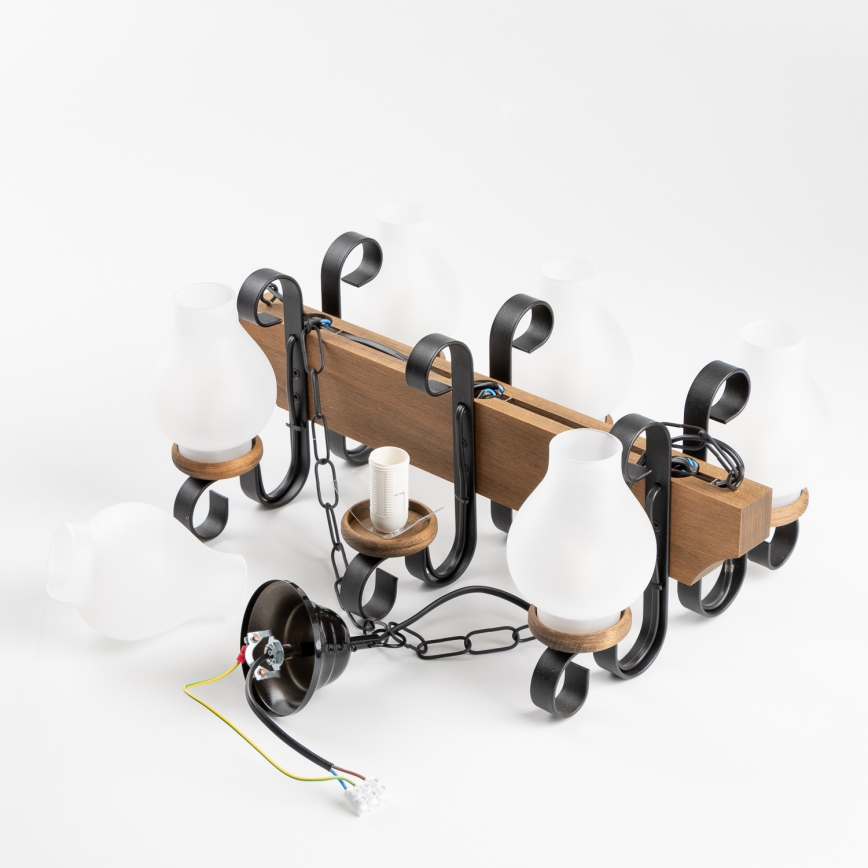 Brilagi - Lustra ar ķēdi QUEEN 6xE14/40W/230V dižskābardis