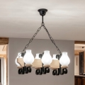 Brilagi - lustra ar ķēdi QUEEN 6xE14/40W/230V ozols