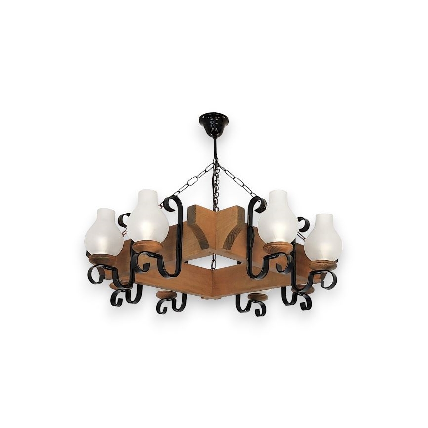 Brilagi - Lustra ar ķēdi QUEEN 8xE14/40W/230V dižskābardis