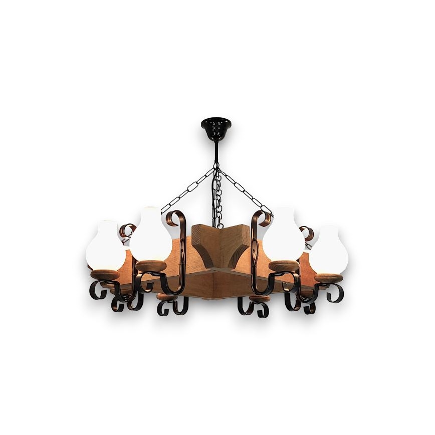 Brilagi - Lustra ar ķēdi QUEEN 8xE14/40W/230V dižskābardis