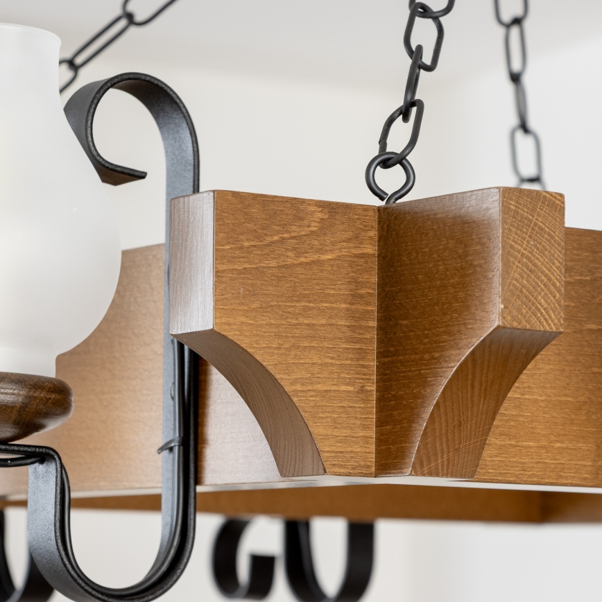 Brilagi - Lustra ar ķēdi QUEEN 8xE14/40W/230V dižskābardis/rieksts