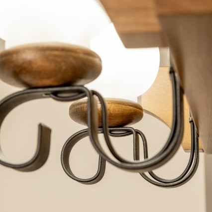 Brilagi - Lustra ar ķēdi QUEEN 8xE14/40W/230V dižskābardis/rieksts