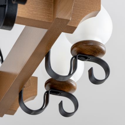 Brilagi - Lustra ar ķēdi QUEEN 8xE14/40W/230V dižskābardis/rieksts