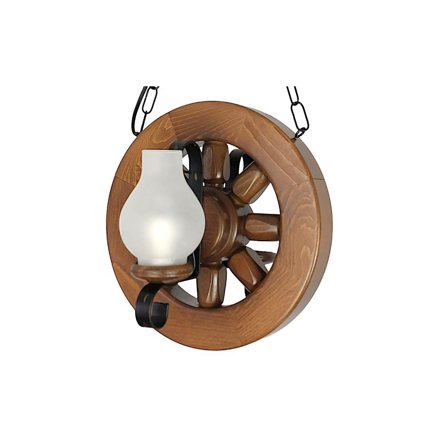 Brilagi - Lustra ar ķēdi ROATA 2xE14/40W/230V dižskābardis/rieksts