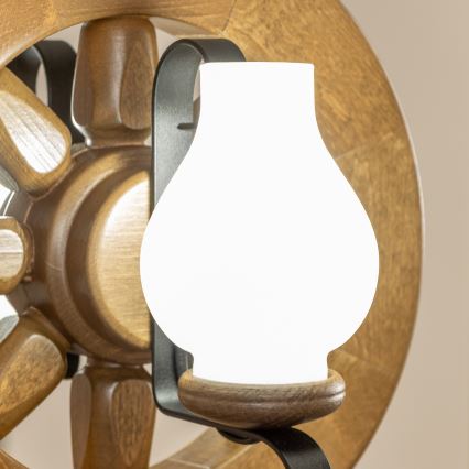 Brilagi - Lustra ar ķēdi ROATA 2xE14/40W/230V dižskābardis/rieksts