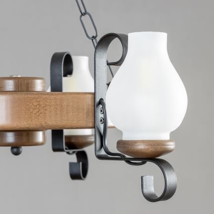 Brilagi - Lustra ar ķēdi ROATA 3xE14/40W/230V dižskābardis/rieksts