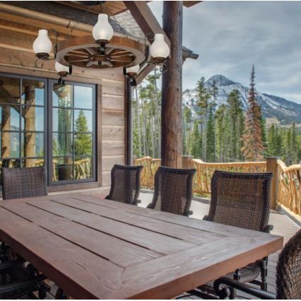 Brilagi - lustra ar ķēdi ROATA 5xE14/40W/230V Ø 70 cm buks/valrieksts