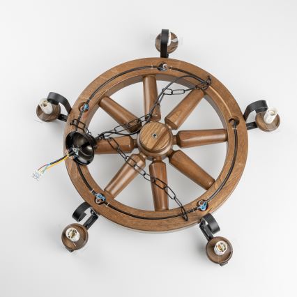 Brilagi - lustra ar ķēdi ROATA 5xE14/40W/230V Ø 70 cm buks/valrieksts