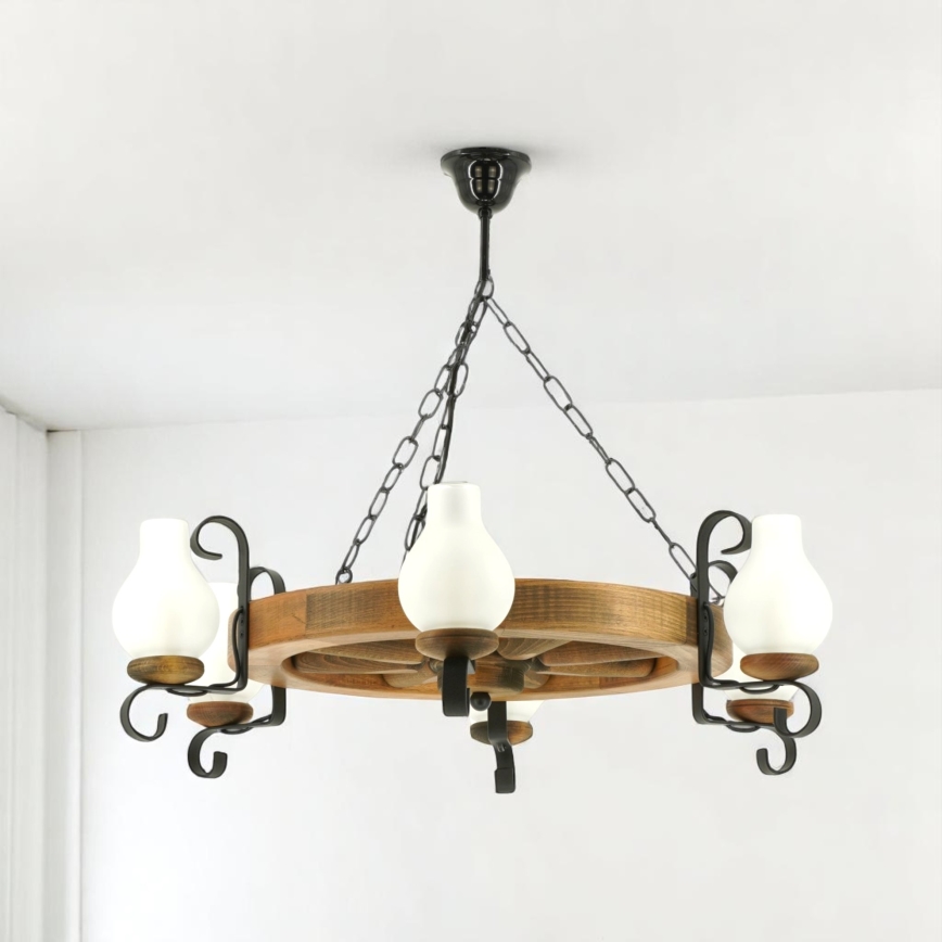 Brilagi - Lustra ar ķēdi ROATA 6xE14/40W/230V dižskābardis
