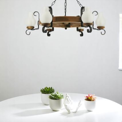 Brilagi - Lustra ar ķēdi ROATA 6xE14/40W/230V dižskābardis