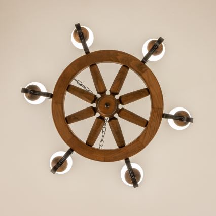 Brilagi - Lustra ar ķēdi ROATA 6xE14/40W/230V Ø 70 cm, buks